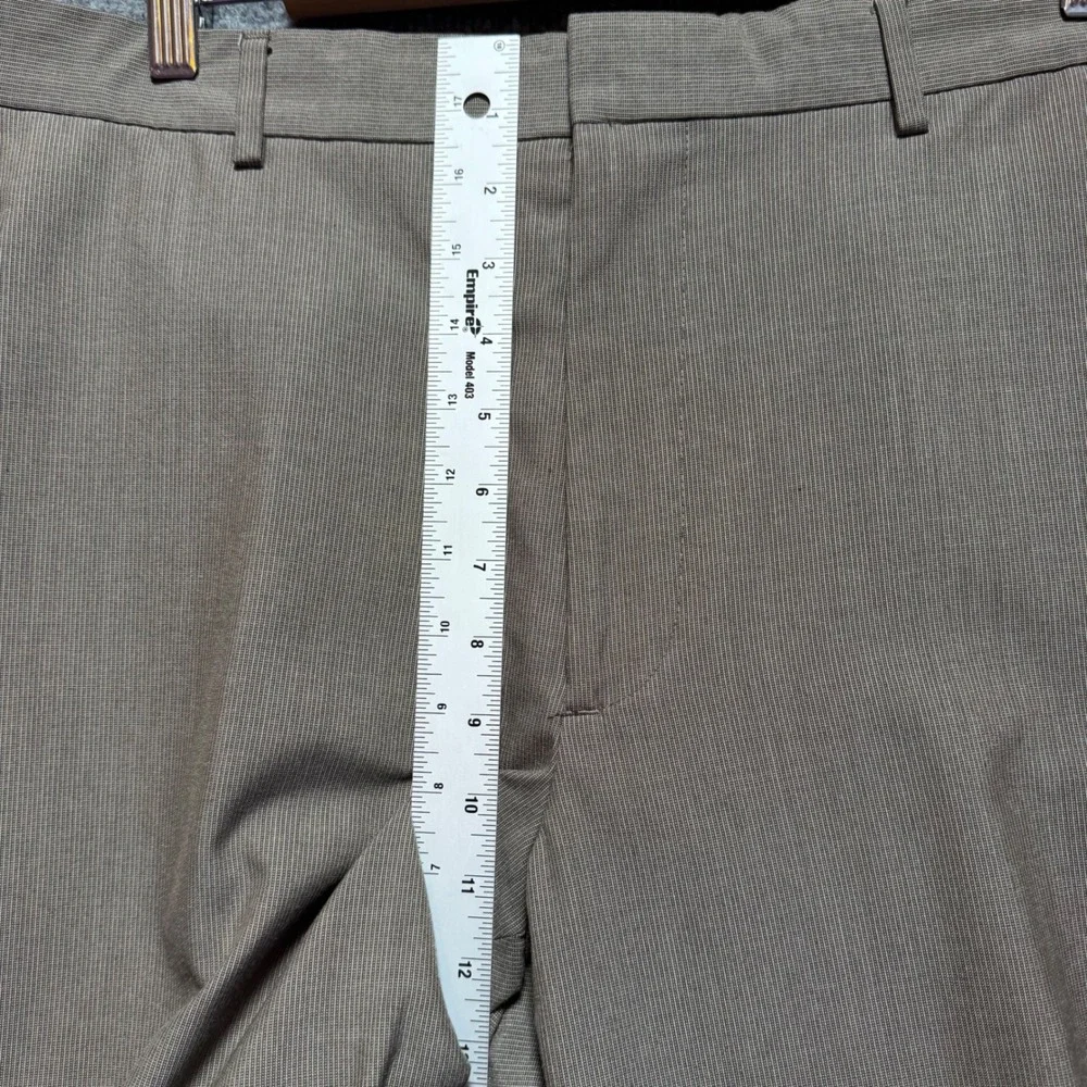Banana Republic Dress Pants 36x32 Mens Taupe Brown Micro Check Straight‎ Slacks